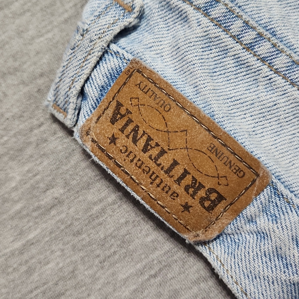 Vintage Brittania Light Wash Denim High Rise Tapered Leg Baggy "Mom" Jeans - Picture 9 of 17